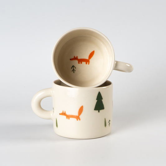 горнятко з півпорцеляни з лисичками